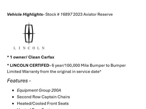 2023 Lincoln Aviator Reserve AWD