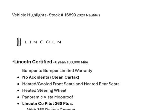 2023 Lincoln Nautilus Reserve