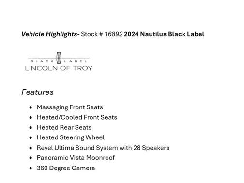 2024 Lincoln Nautilus Black Label