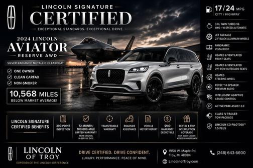 SILVER RADIANCE MET CC 2024 Lincoln Aviator RESERVE