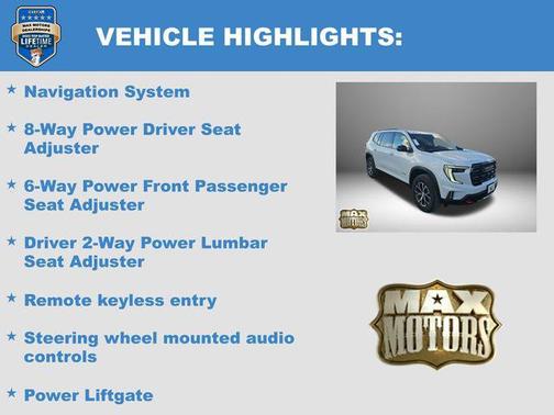 Glacier White Tricoat 2026 GMC Acadia AT4 AWD