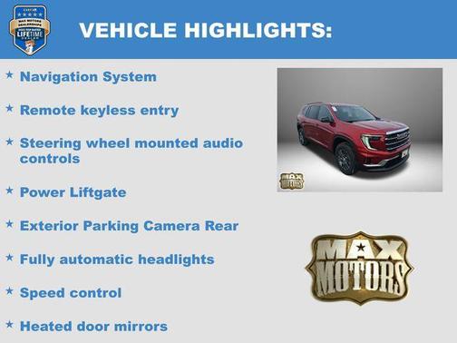 Volcanic Red Tintcoat 2026 GMC Acadia Elevation AWD