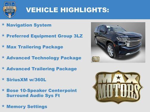 Midnight Blue Metallic 2024 Chevrolet Tahoe 4WD High Country