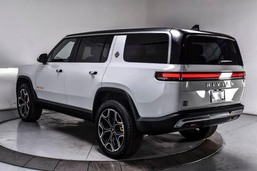 Glacier White 2024 Rivian R1S Adventure Quad Motor Large Pack
