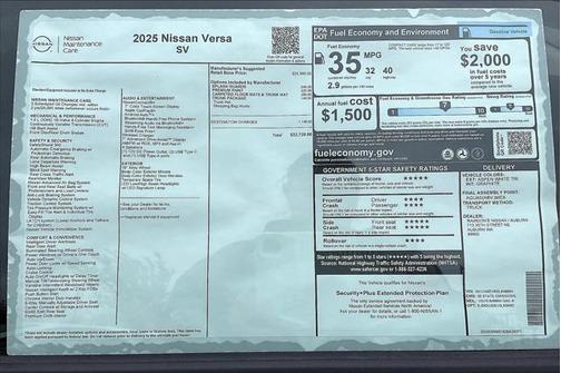 2025 Nissan Versa 1.6 SV