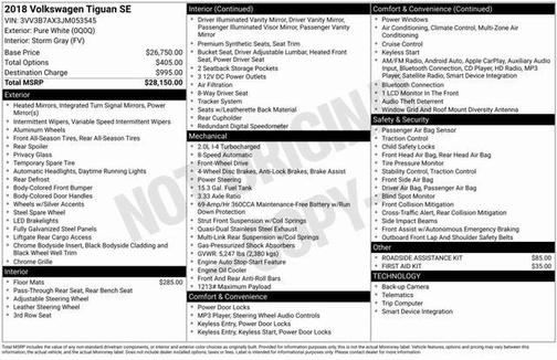 2018 Volkswagen Tiguan 2.0T SE