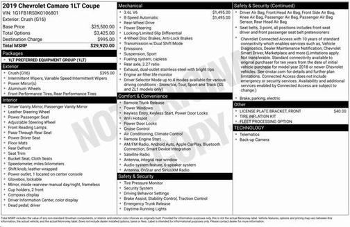 2019 Chevrolet Camaro 1LT