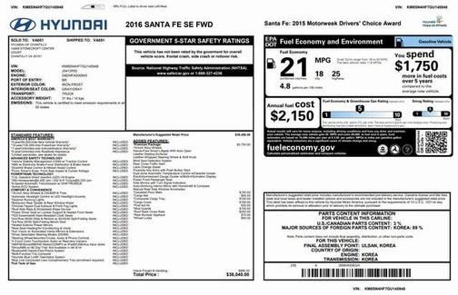 2016 Hyundai SANTA FE SE