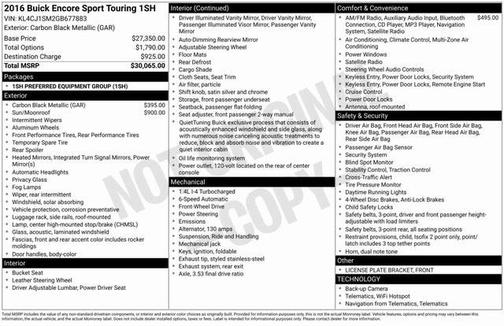 2016 Buick Encore Sport Touring