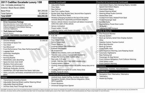2017 Cadillac Escalade Luxury