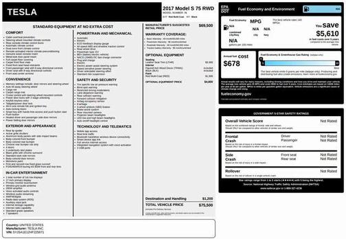 2017 Tesla Model S 75