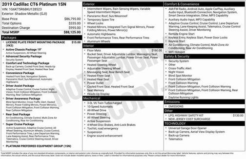 2019 Cadillac CT6 3.0L Twin Turbo Platinum
