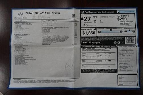 2016 Mercedes-Benz C-Class C 300 4MATIC
