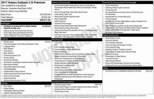 2017 Subaru Outback 2.5i Premium