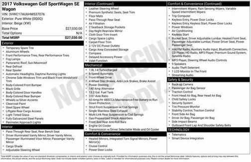 2017 Volkswagen Golf SportWagen TSI SE
