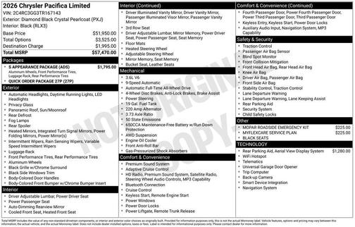 2026 Chrysler Pacifica Limited