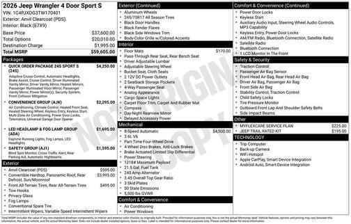 2026 Jeep Wrangler Sport S