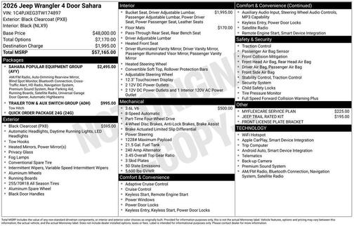 2026 Jeep Wrangler 4-Door Sahara 4x4