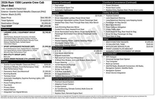 2026 RAM 1500 Laramie