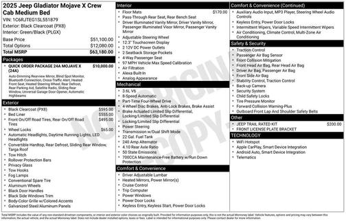 2025 Jeep Gladiator Mojave X