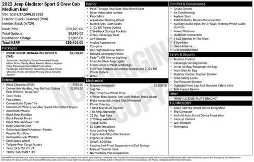 2023 Jeep Gladiator Sport S