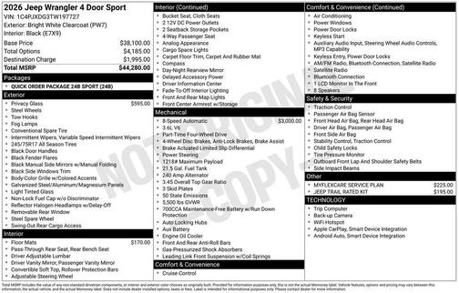 2026 Jeep Wrangler Sport