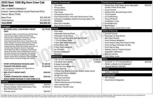 2025 RAM 1500 Big Horn/Lone Star