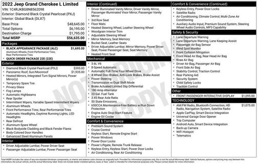 2022 Jeep Grand Cherokee L Limited