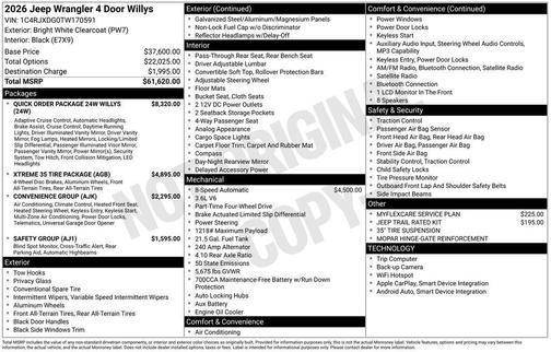 2026 Jeep Wrangler Willys