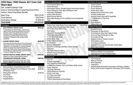 Diamond Black Crystal Pearlcoat 2022 RAM 1500 Classic SLT