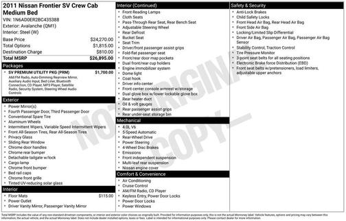 2011 Nissan Frontier SV