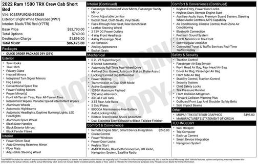 Bright White Clearcoat 2022 RAM 1500 TRX