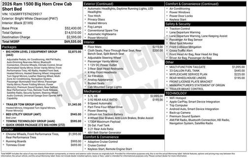 2026 RAM 1500 Big Horn/Lone Star