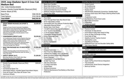 2025 Jeep Gladiator Sport S
