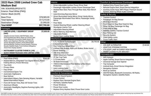 2023 RAM 2500 Limited Crew Cab 4x4 6'4' Box