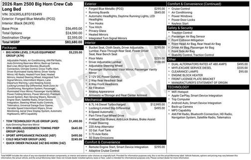 2026 RAM 2500 Big Horn