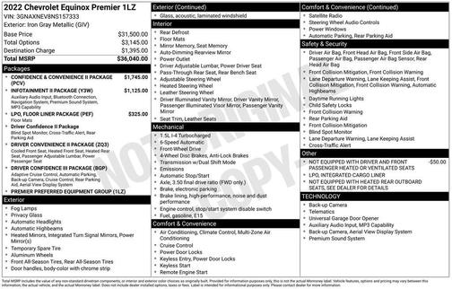 Iron Gray Metallic 2022 Chevrolet Equinox Premier w/1LZ