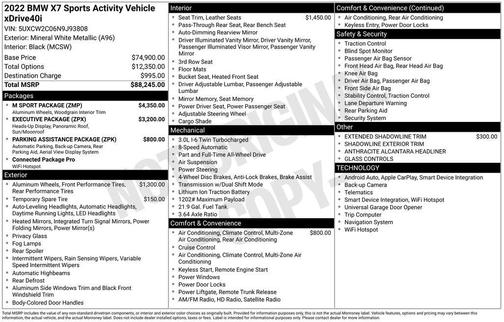Mineral White Metallic 2022 BMW X7 xDrive40i