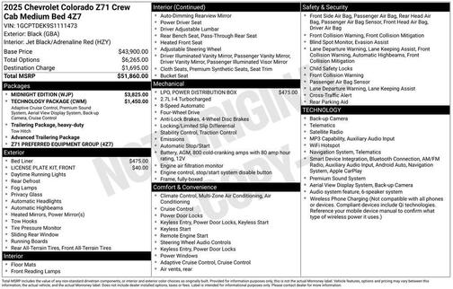 Black 2025 Chevrolet Colorado Z71