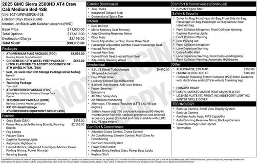Onyx Black 2025 GMC Sierra 2500 AT4