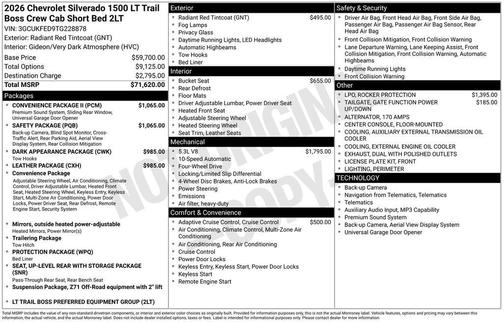 Radiant Red Tintcoat 2026 Chevrolet Silverado 1500 LT Trail Boss