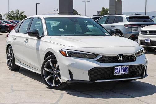 Platinum White Pearl 2026 Honda Civic Hybrid Sport Touring