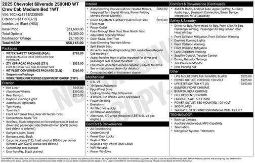 Red Hot 2025 Chevrolet Silverado 2500 WT