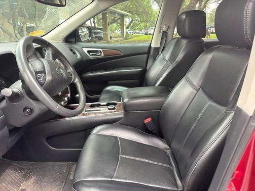 Red 2017 Nissan Pathfinder Platinum