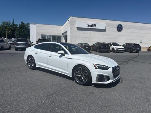 Glacier White Metallic 2023 Audi A5 Sportback 45 S Line Premium Plus