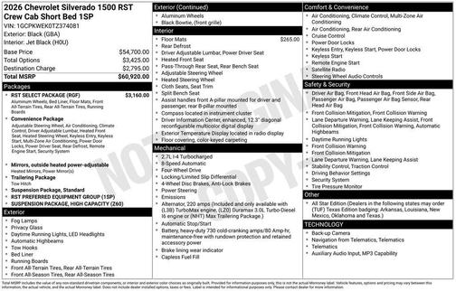 Black 2026 Chevrolet Silverado 1500 RST