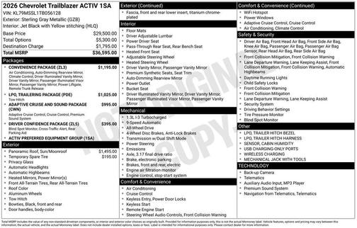 2026 Chevrolet Trailblazer ACTIV