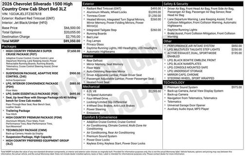 Radiant Red Tintcoat 2026 Chevrolet Silverado 1500 High Country