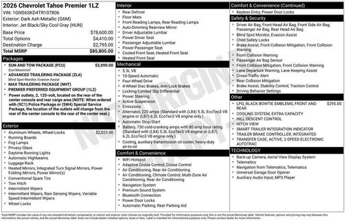 2026 Chevrolet Tahoe Premier