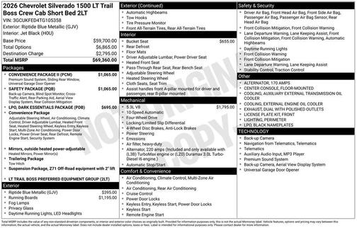 2026 Chevrolet Silverado 1500 LT Trail Boss